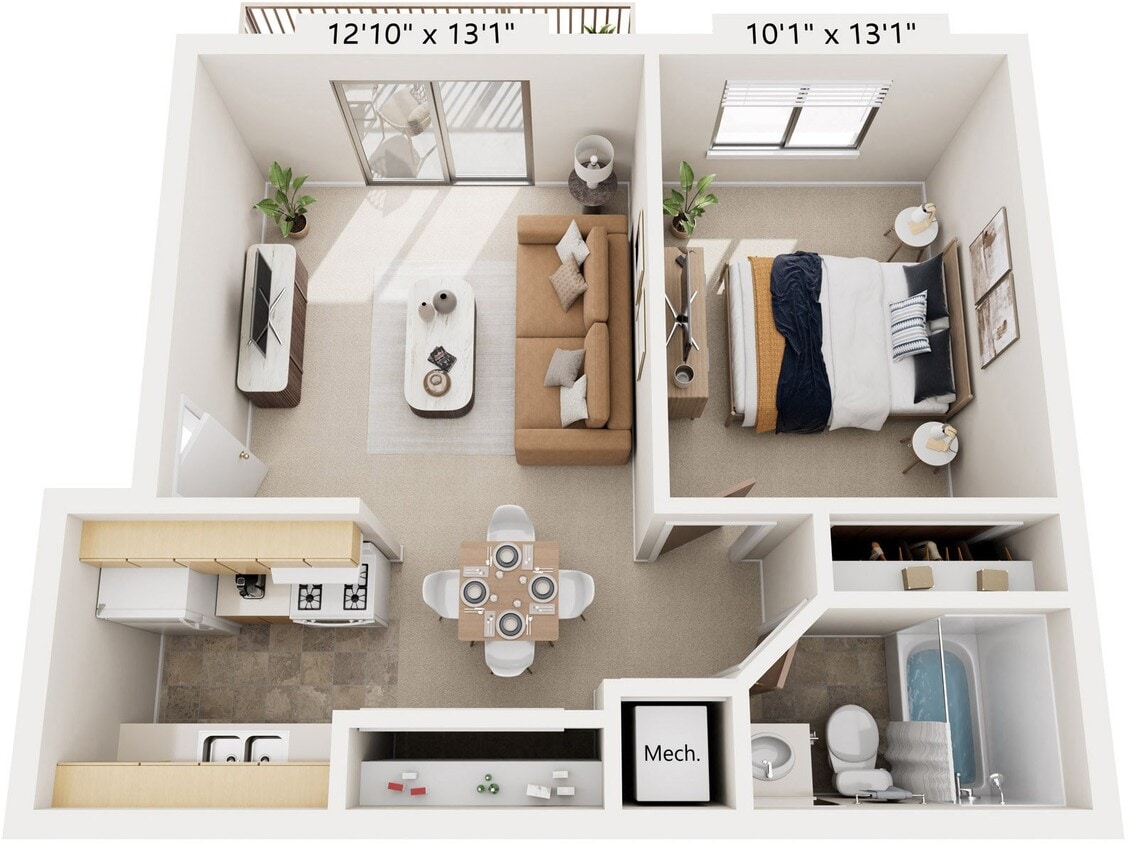 Floor Plan - Standard One Bedroom