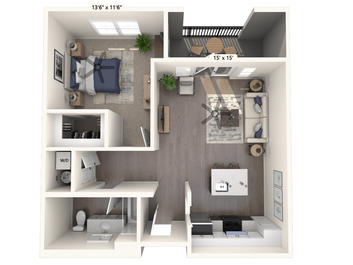 Floor Plan - One Bedroom - B1