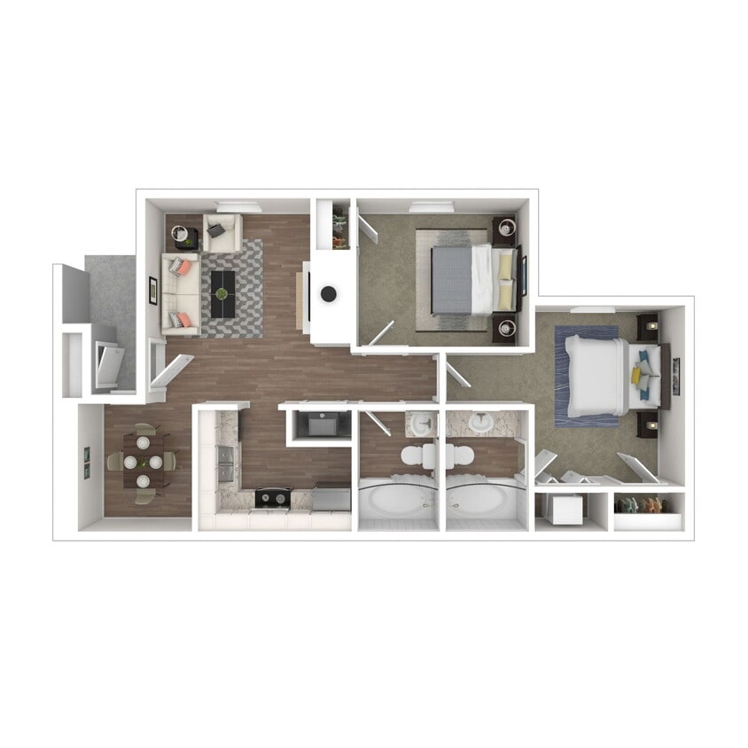 Floor Plan - 2x2 - Upgrade