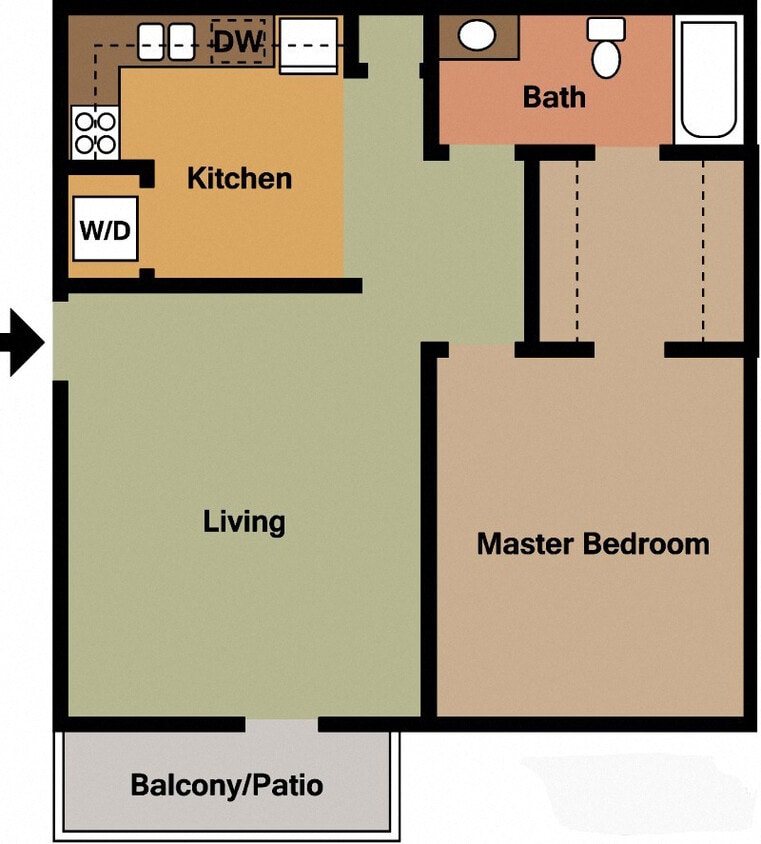 Floor Plan - 1 Bedroom 1 Bath Aspen Village Mountain Brook