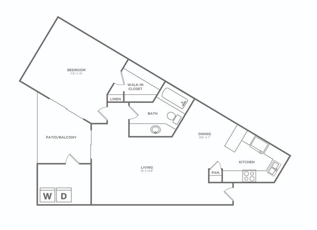 One Bedroom One Bath (748 SF) - One Bedroom One Bath (748 SF)