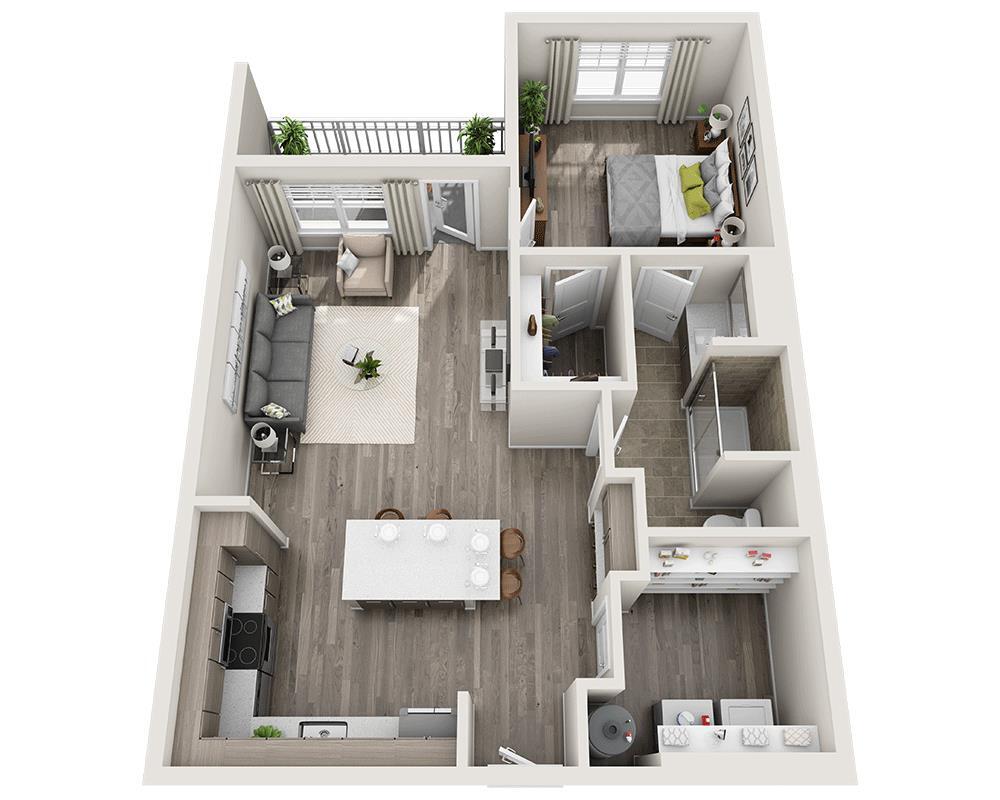 Floor Plan - One Bedroom A1C