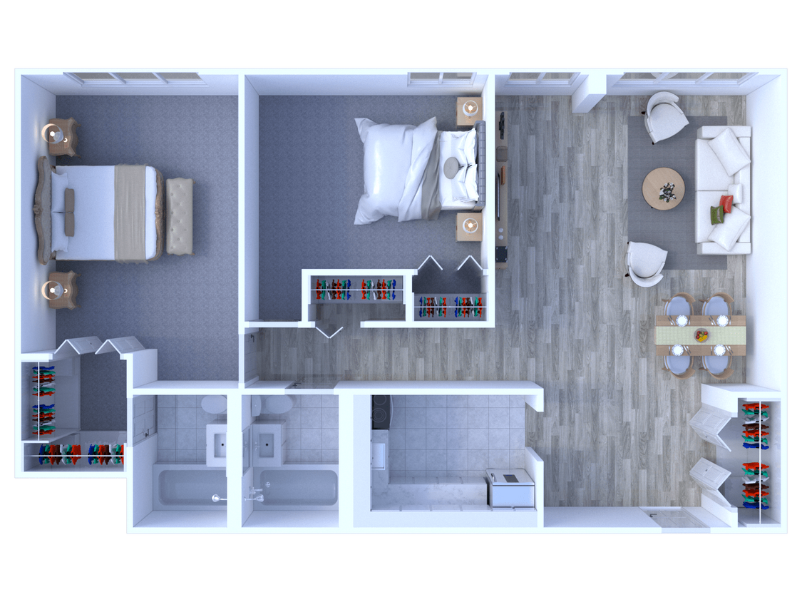 Floor Plan - 2 Bedrooms Floor Plan B1