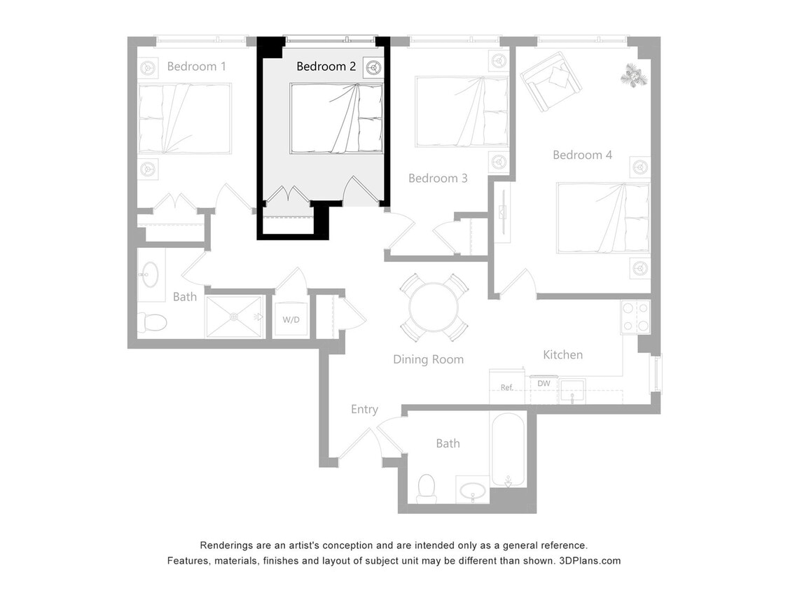 The Reserve_A2New - Furnished Room in a 4 Bedroom 2 Bathroom (A2)