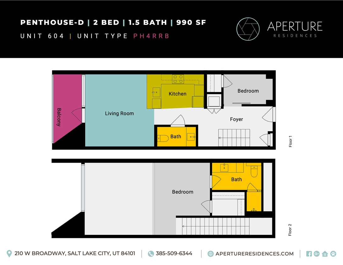 Unit 604 Aperture - Floor Plan Inserts - 2x1.5 Penthouse-D