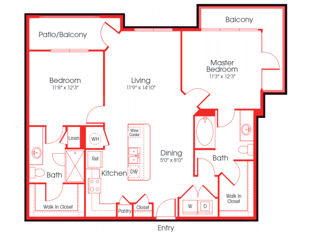 Floor Plan - B1D - Mantle - Bump-Out Entrance