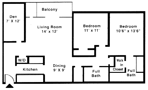 2BR/2BA - 2 Bed/ 2 Bath with Den