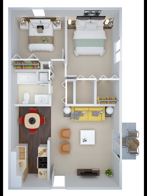 2 Bedroom Ground Level Floorplan - 2 Bedroom Ground Level