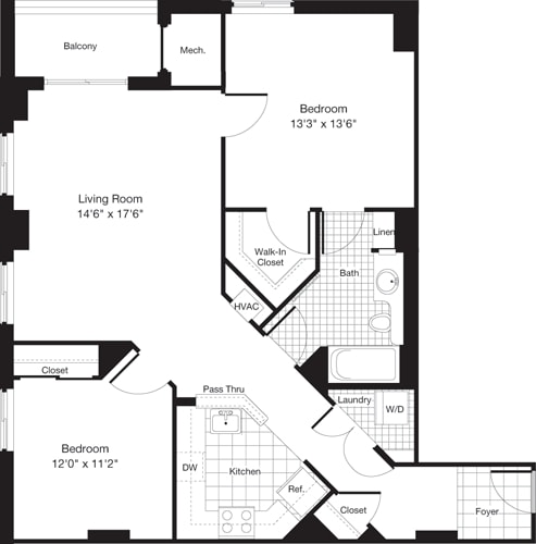 Floor Plan - 2 Bedroom BB