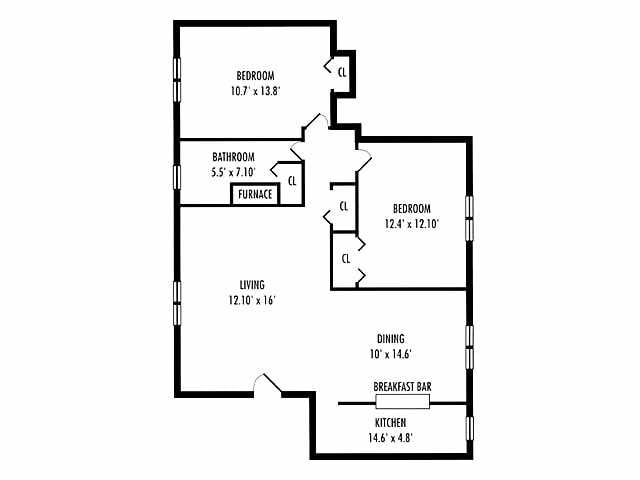 2BR/1BA - 2Bedroom   1Bathroom