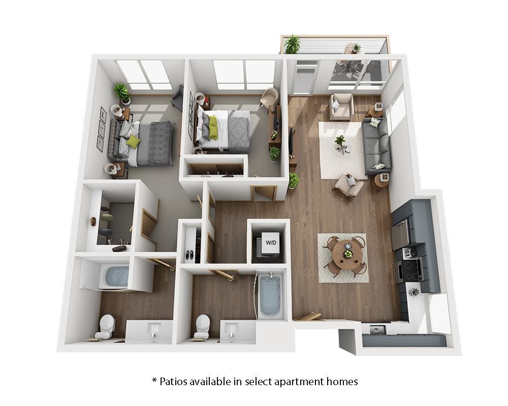 Floor Plan - Two Bedroom B2D-CL1