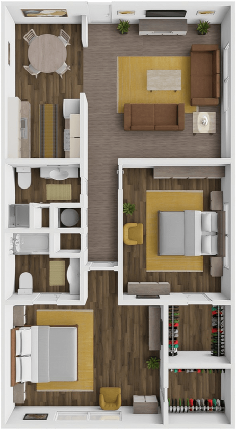 Floor Plan - 2 Bed 2 Bath B
