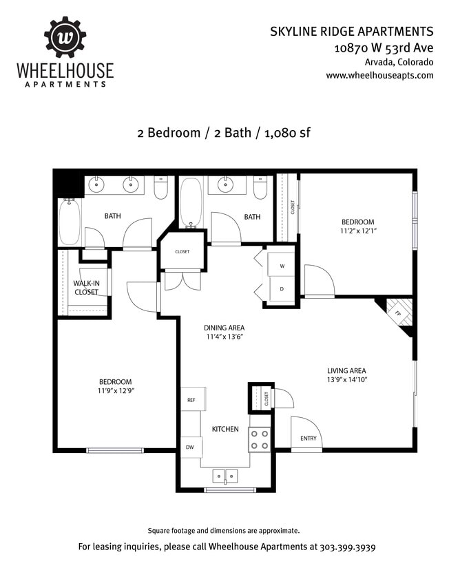 Floor Plan - 2 Bedroom / 2 Bath