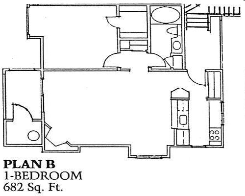 B - 1 Bedroom 1 Bath - 1x1