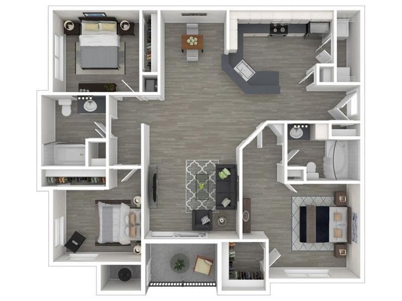 Floor Plan - 3 Bedroom 2 Bathroom - 1269White Reno