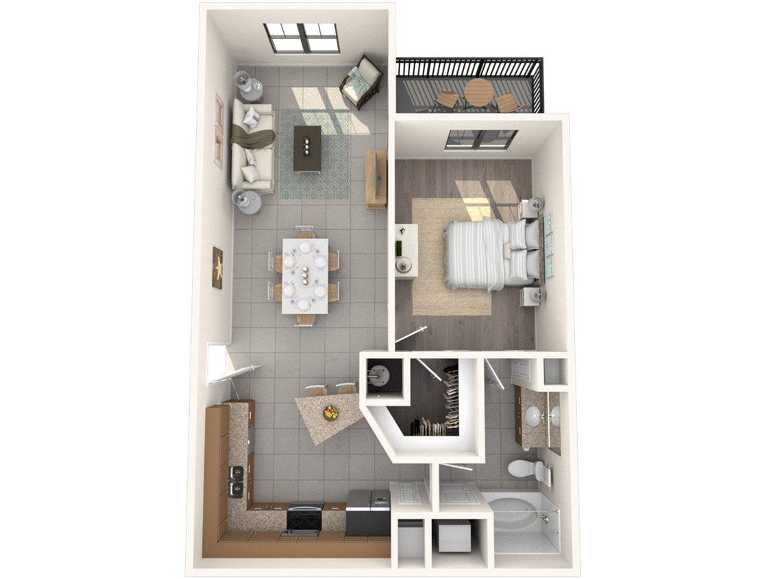 1 bed 1 bath - A3b