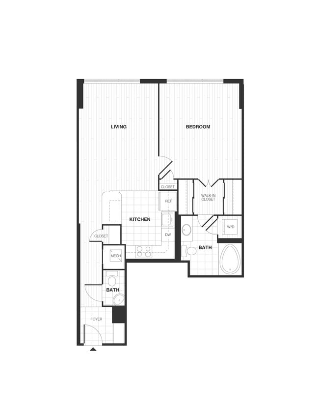 Floor Plan - 1 Bed/1.5 Bath