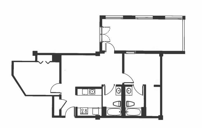 Floor Plan - 2 Bed 2 Bath - B2C