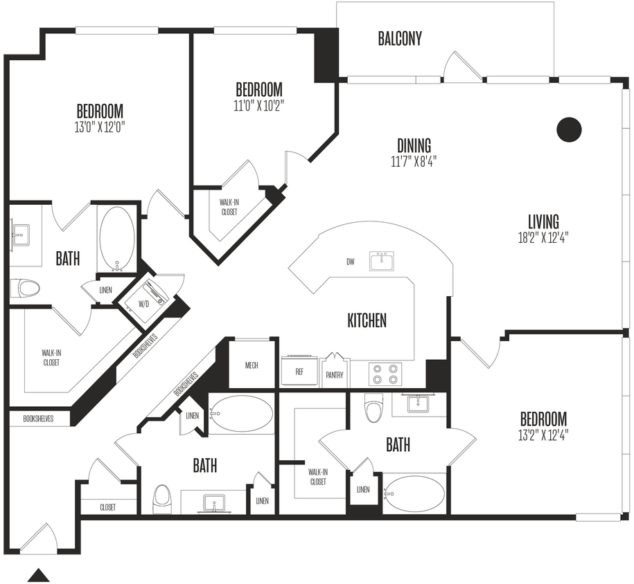 Floor Plan - 3 Bed/3 Bath-3B3