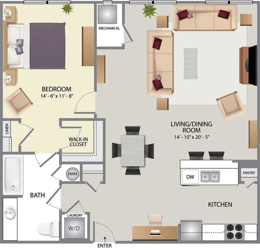 Floor Plan - 1K