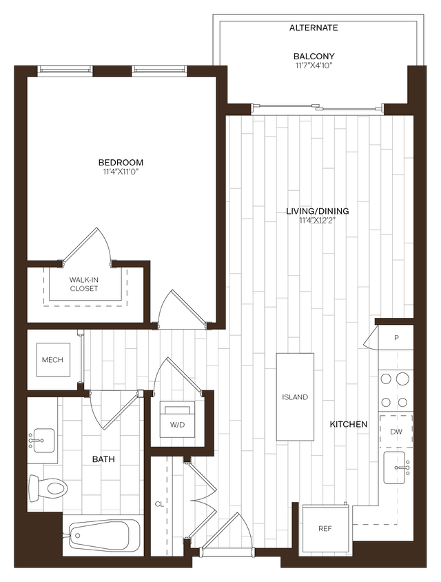 Floor Plan - 1 Bed/1 Bath-A5