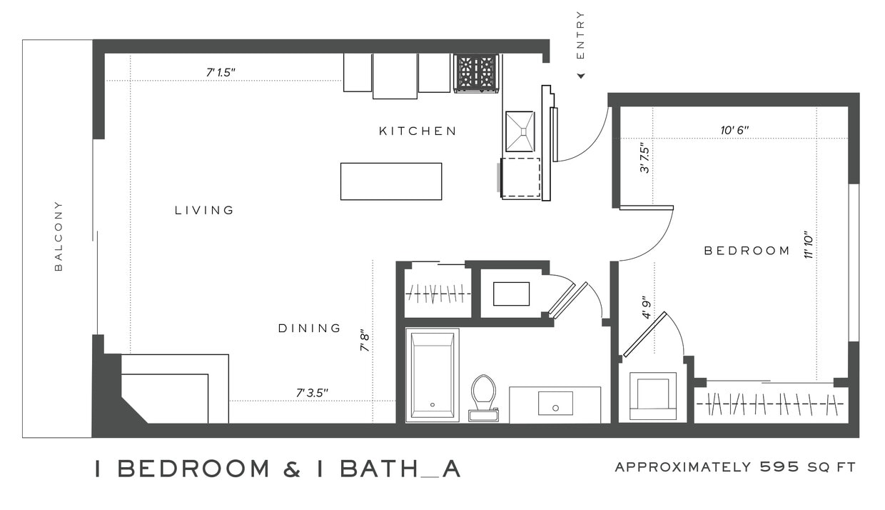 Floor Plan - One Bedroom