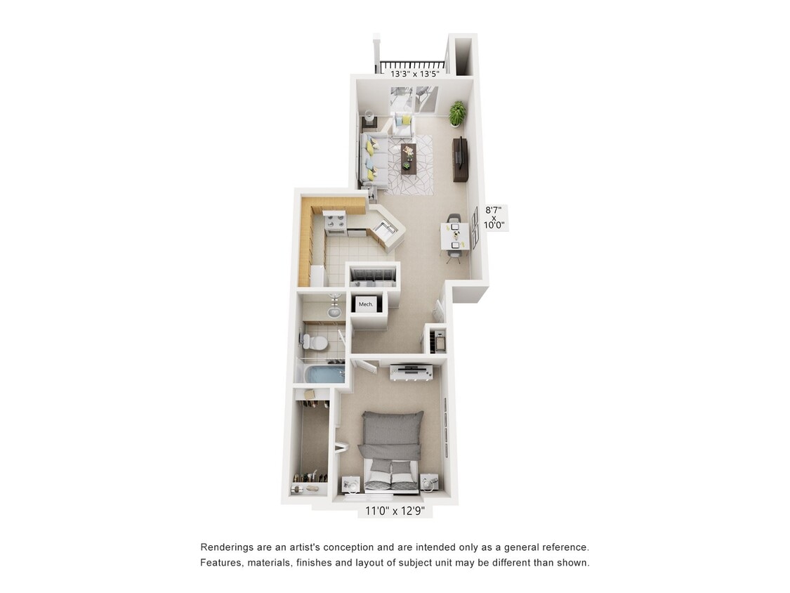 Floor Plan - One Bedroom - Bonnie