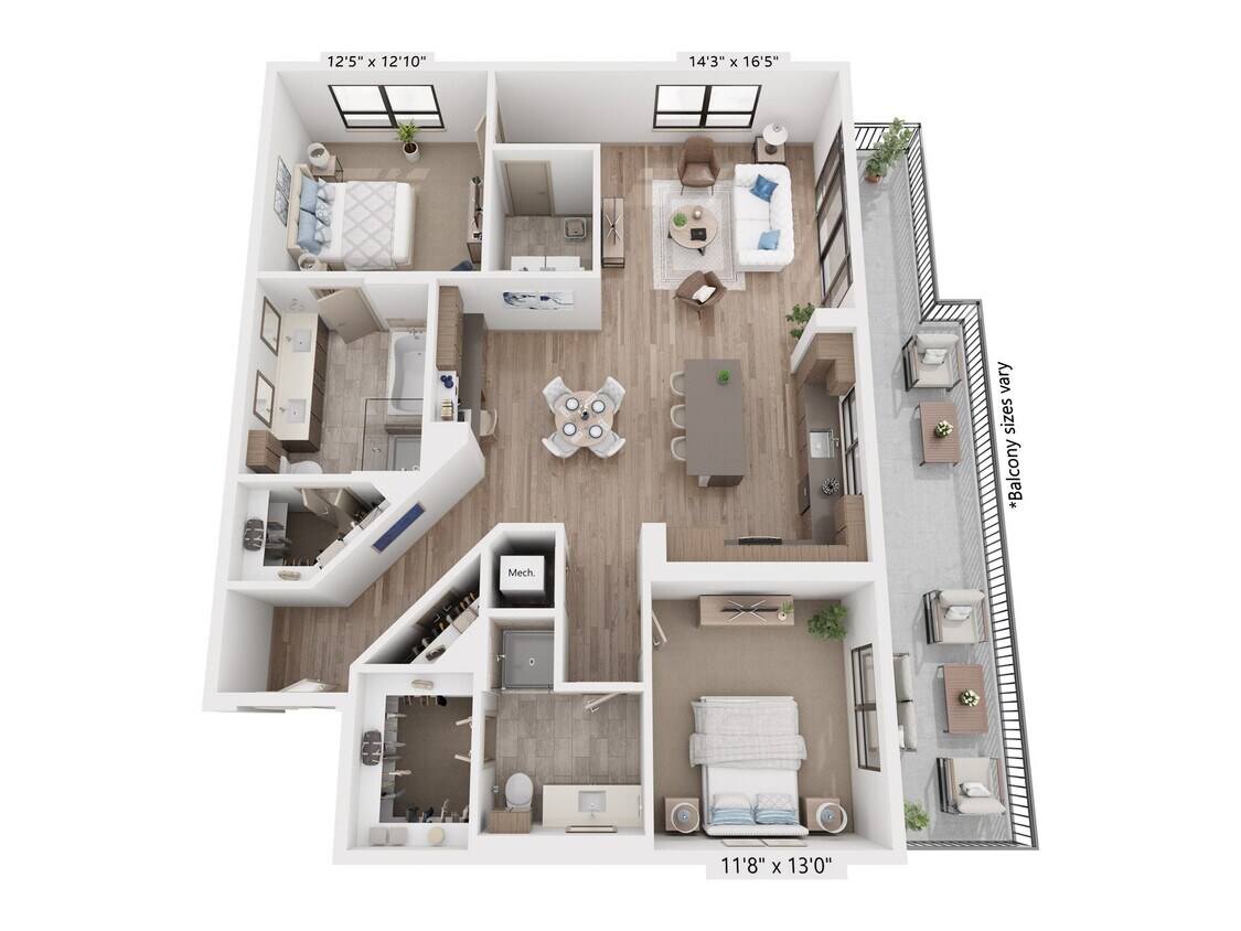 Floor Plan - 2x2 b20.j