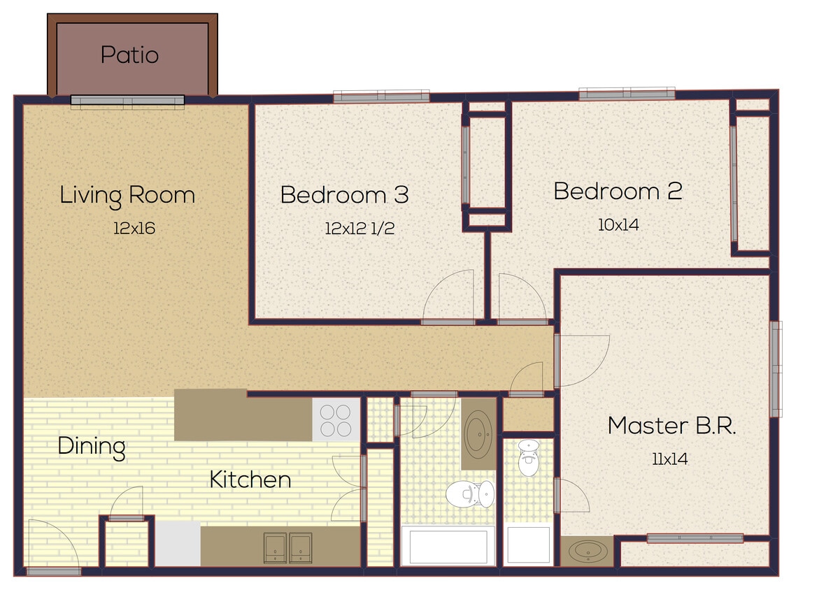 Unit GS - 9012cs-3_cs-33Bedroom2Bath_950
