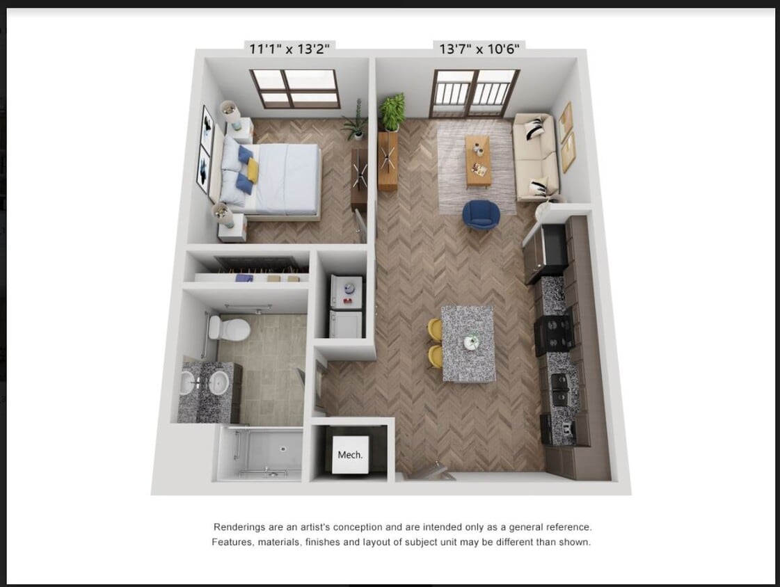 Floor Plan - 1B1B Roman