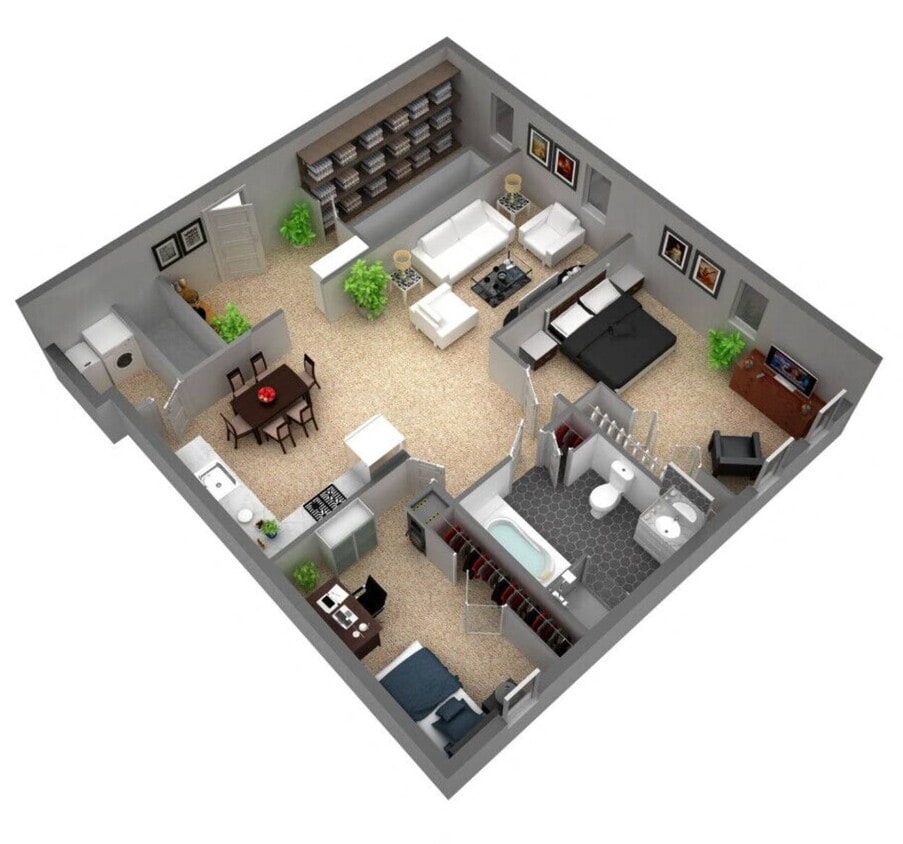 Floor Plan - Millstone Two Bedroom Townhome