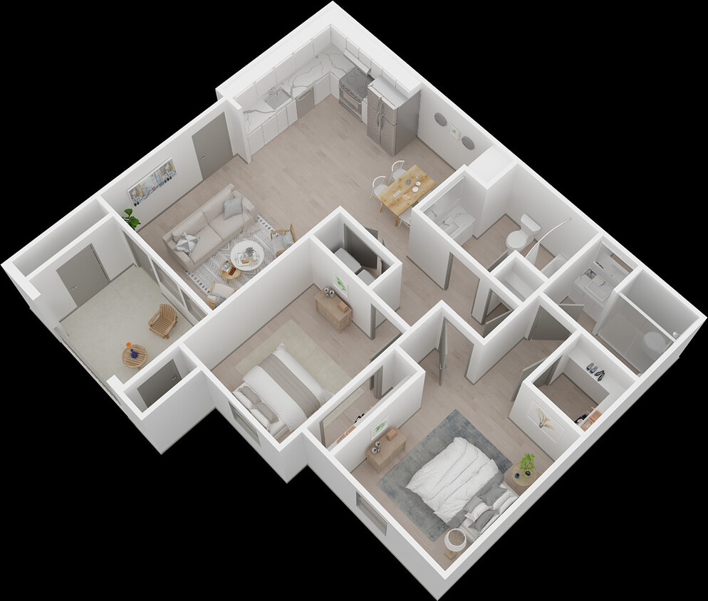 Floor Plan - 2 BED 2 BATH
