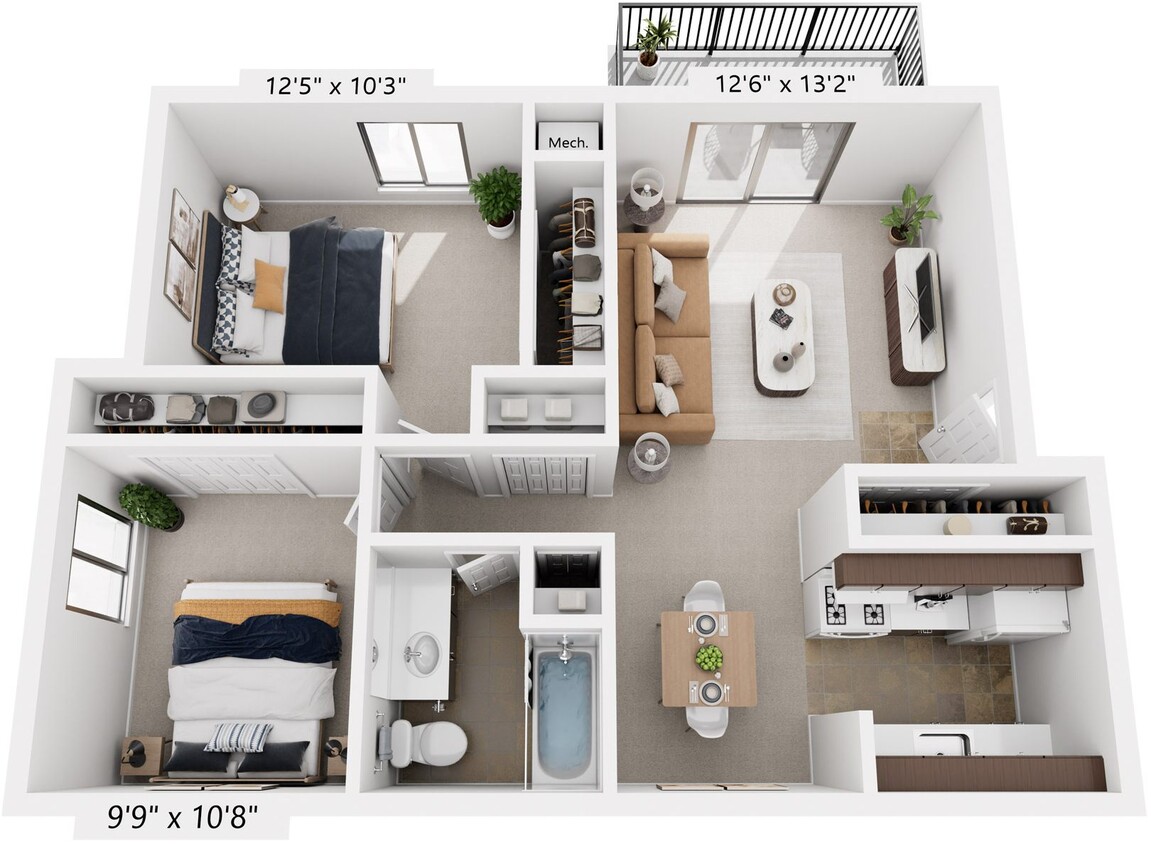 Floor Plan - Two Bedroom Deluxe