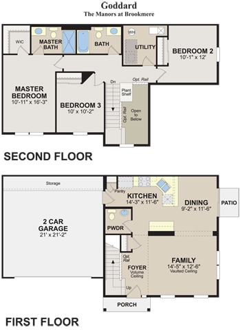 Floor Plan - Goddard - 3 Bed 2.5 Bath