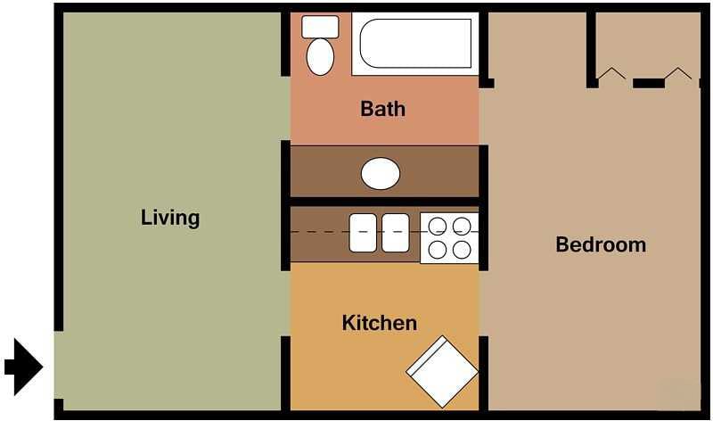 Floor Plan - 1Bed - 1Bath