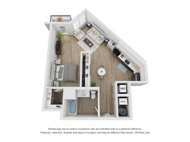 Floor Plan - Studio 815 Sq. ft.