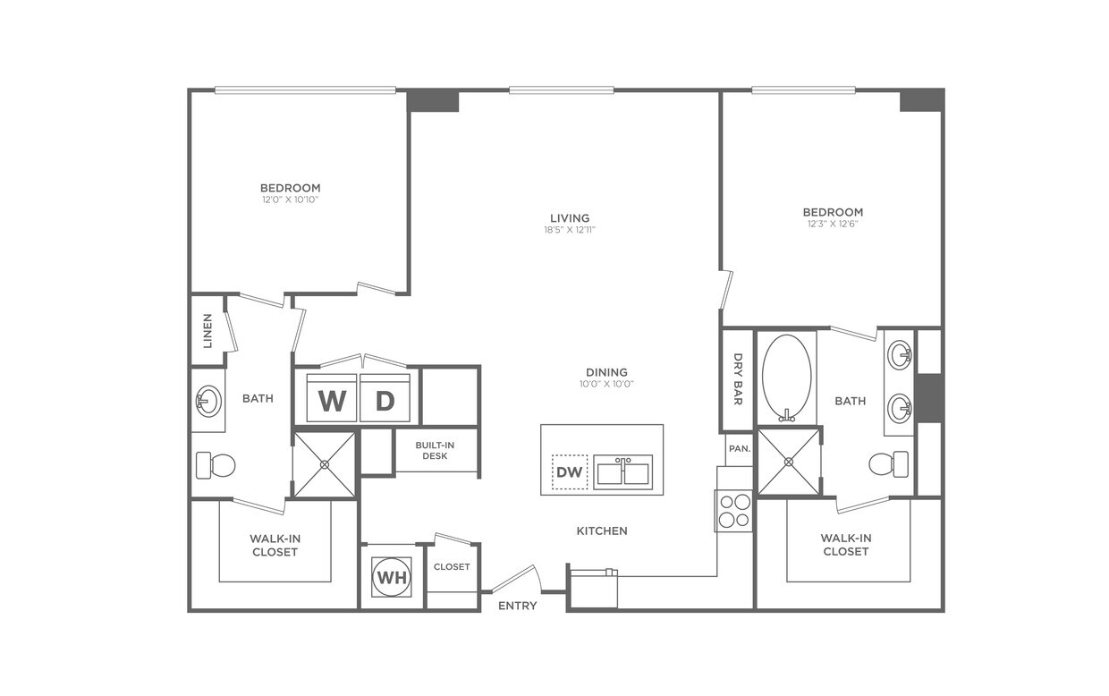 Floor Plan - 2 Bed/2 Bath - B14