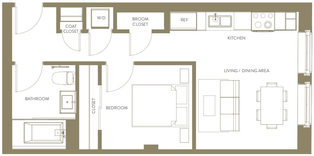 Floor Plan - One Bedroom A