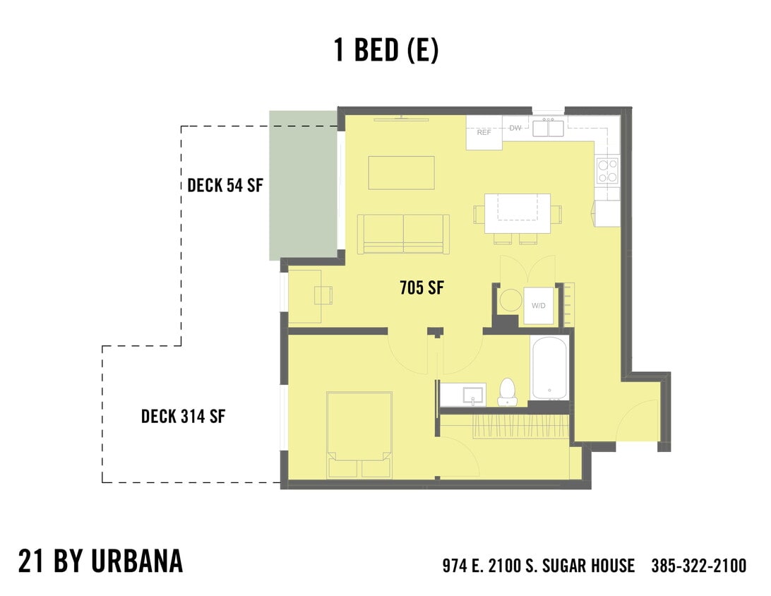 Floor Plan - 1 BED (1E)