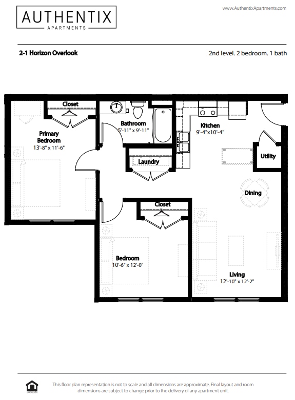 Floor Plan - 2-1 BR Horizon Overlook
