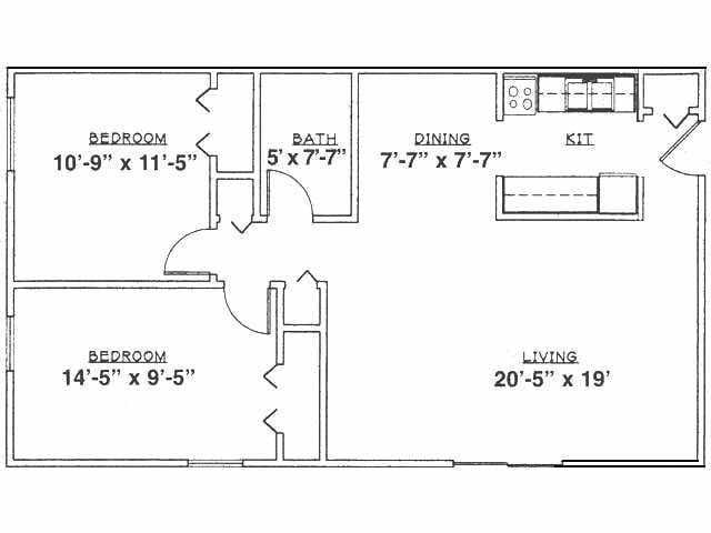 2BR/1BA - 2 BD Deluxe w/ AC