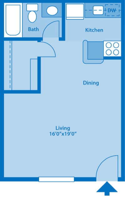 Floor Plan - S | The Oasis - A Studio