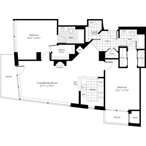 Floor Plan - 2 Bedrooms P