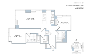 Floor Plan - 2 Bed/2 Bath-B.3-II