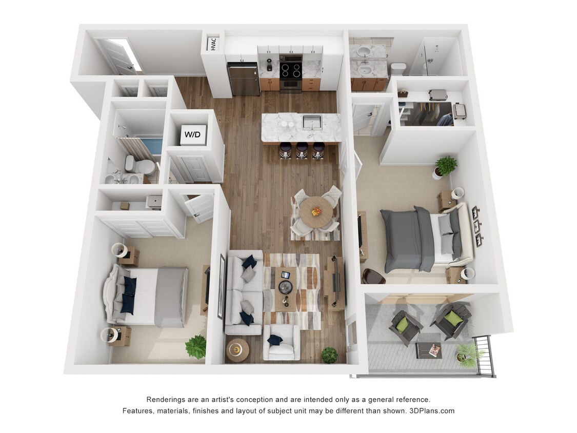 Floor Plan - 2 Bedroom 2 Bath