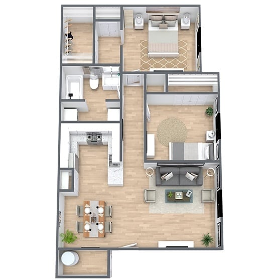 Floor Plan - Magnolia (2 Bed, 1 Bath)