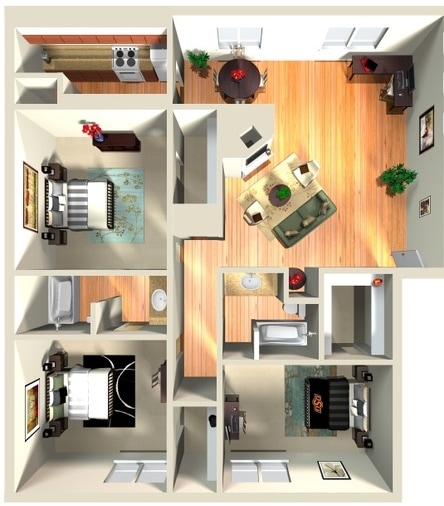 3BR/2BA - 3 Bed & 2 Bath