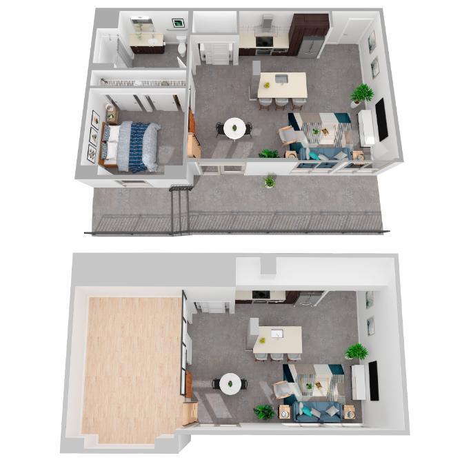 Floor Plan - 1 Bed/1 Bath Live/Work 2 Story-a1.1