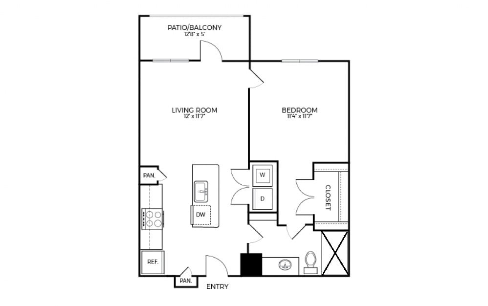 Floor Plan - A1S (Walk-in Shower)
