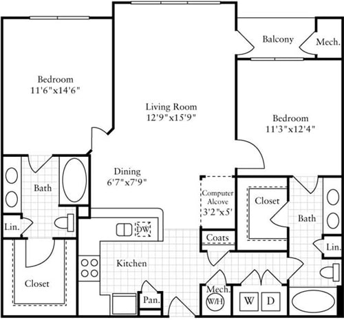 Floor Plan - 2 Bedrooms A